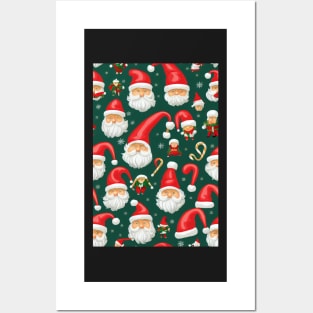 Christmas Seamless Pattern, Santa Claus #3 Posters and Art